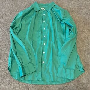 NWT Women’s LOFT Cotton Blend Everyday Oversized Pocket Shirt Petite Size Large